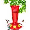 imageFEED GARDEN 10oz Plastic Hummingbird Feeders for Outdoors  2 Pack Ant ampamp Bee Proof 6 Feeding Ports Easy Clean Red Nectar Feeders for Outside Hanging Gifts for MomRed 10OZ1Pack