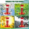 imageFEED GARDEN 10oz Plastic Hummingbird Feeders for Outdoors  2 Pack Ant ampamp Bee Proof 6 Feeding Ports Easy Clean Red Nectar Feeders for Outside Hanging Gifts for MomTransparent 10OZ2Pack