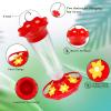 imageFEED GARDEN 10oz Plastic Hummingbird Feeders for Outdoors  2 Pack Ant ampamp Bee Proof 6 Feeding Ports Easy Clean Red Nectar Feeders for Outside Hanging Gifts for MomTransparent 10OZ2Pack
