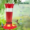 imageFEED GARDEN 10oz Plastic Hummingbird Feeders for Outdoors  2 Pack Ant ampamp Bee Proof 6 Feeding Ports Easy Clean Red Nectar Feeders for Outside Hanging Gifts for MomTransparent 10OZ2Pack