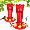 imageFEED GARDEN 10oz Plastic Hummingbird Feeders for Outdoors  2 Pack Ant ampamp Bee Proof 6 Feeding Ports Easy Clean Red Nectar Feeders for Outside Hanging Gifts for MomRed 10OZ2Pack