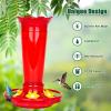 imageFEED GARDEN 10oz Plastic Hummingbird Feeders for Outdoors  2 Pack Ant ampamp Bee Proof 6 Feeding Ports Easy Clean Red Nectar Feeders for Outside Hanging Gifts for MomRed 10OZ1Pack