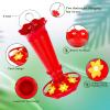 imageFEED GARDEN 10oz Plastic Hummingbird Feeders for Outdoors  2 Pack Ant ampamp Bee Proof 6 Feeding Ports Easy Clean Red Nectar Feeders for Outside Hanging Gifts for MomRed 10OZ1Pack