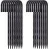 imageFEED GARDEN 16 Inch 16 Pack Rebar Stakes Heavy Duty J Hook Galvanized Steel Ground Stakes Tent Stakes Ground Anchors Chain Link Fence Stakes Trampoline Stakes BlackBlack