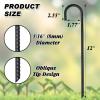 imageFEED GARDEN 16 Inch 16 Pack Rebar Stakes Heavy Duty J Hook Galvanized Steel Ground Stakes Tent Stakes Ground Anchors Chain Link Fence Stakes Trampoline Stakes BlackBlack