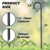 imageFEED GARDEN 16 Inch 16 Pack Rebar Stakes Heavy Duty J Hook Galvanized Steel Ground Stakes Tent Stakes Ground Anchors Chain Link Fence Stakes Trampoline Stakes BlackBlack