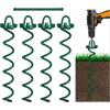 imageFEED GARDEN 16 Inch Spiral Ground Anchors Heavy Duty Screw in Spiral Stakes 4 Pack Folding Ring Ground Stakes for Securing DogsTents Trampolines Canopies Swing SetsGreenGreen