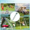 imageFEED GARDEN 16 Inch Spiral Ground Anchors Heavy Duty Screw in Spiral Stakes 4 Pack Folding Ring Ground Stakes for Securing DogsTents Trampolines Canopies Swing SetsGreenGreen
