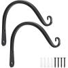 imageFEED GARDEN 2 Pack 8 Inch Hanging Plant Bracket Wall Hooks Decorative Plant Hangers for Outdoor Hanging Bird Feeders Wind Chimes Plant Baskets BlackBlack