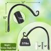imageFEED GARDEN 2 Pack 8 Inch Hanging Plant Bracket Wall Hooks Decorative Plant Hangers for Outdoor Hanging Bird Feeders Wind Chimes Plant Baskets BlackBlack