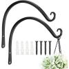 imageFEED GARDEN 2 Pack 8 Inch Hanging Plant Bracket Wall Hooks Decorative Plant Hangers for Outdoor Hanging Bird Feeders Wind Chimes Plant Baskets BlackBlack