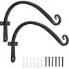 imageFEED GARDEN 2 Pack 8 Inch Hanging Plant Bracket Wall Hooks Decorative Plant Hangers for Outdoor Hanging Bird Feeders Wind Chimes Plant Baskets BlackBlack