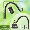 imageFEED GARDEN 2 Pack 8 Inch Hanging Plant Bracket Wall Hooks Decorative Plant Hangers for Outdoor Hanging Bird Feeders Wind Chimes Plant Baskets BlackBlack