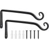 imageFEED GARDEN 2 Pack 8 Inch Hanging Plant Bracket Wall Hooks Decorative Plant Hangers for Outdoor Hanging Bird Feeders Wind Chimes Plant Baskets BlackBlack