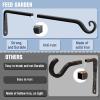 imageFEED GARDEN 2 Pack 8 Inch Hanging Plant Bracket Wall Hooks Decorative Plant Hangers for Outdoor Hanging Bird Feeders Wind Chimes Plant Baskets BlackBlack