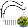 imageFEED GARDEN 2 Pack 8 Inch Hanging Plant Bracket Wall Hooks Decorative Plant Hangers for Outdoor Hanging Bird Feeders Wind Chimes Plant Baskets BlackBlack