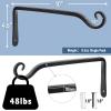 imageFEED GARDEN 2 Pack 8 Inch Hanging Plant Bracket Wall Hooks Decorative Plant Hangers for Outdoor Hanging Bird Feeders Wind Chimes Plant Baskets BlackBlack