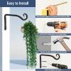 imageFEED GARDEN 2 Pack 8 Inch Hanging Plant Bracket Wall Hooks Decorative Plant Hangers for Outdoor Hanging Bird Feeders Wind Chimes Plant Baskets BlackBlack