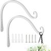 imageFEED GARDEN 2 Pack 8 Inch Hanging Plant Bracket Wall Hooks Decorative Plant Hangers for Outdoor Hanging Bird Feeders Wind Chimes Plant Baskets BlackWhite