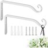 imageFEED GARDEN 2 Pack 8 Inch Hanging Plant Bracket Wall Hooks Decorative Plant Hangers for Outdoor Hanging Bird Feeders Wind Chimes Plant Baskets BlackWhite
