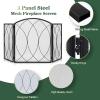 imageFEED GARDEN 3 Panel Fireplace Screen 48quot W x 295quot H Modern Foldable with Wrought Metal Decorative MeshArch Heavy Duty Fire Spark Guard Cover for Home Decor Indoor Black
