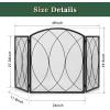 imageFEED GARDEN 3 Panel Fireplace Screen 48quot W x 295quot H Modern Foldable with Wrought Metal Decorative MeshArch Heavy Duty Fire Spark Guard Cover for Home Decor Indoor Black