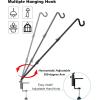 imageFEED GARDEN 31 Inch Heavy Duty Deck Hook NonSlip Clamp 360 Degree Swivel Black for Bird Feeders Planters Suet Baskets Lanterns Wind Chimes 2 Pack43 Inch