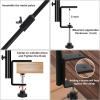 imageFEED GARDEN 31 Inch Heavy Duty Deck Hook NonSlip Clamp 360 Degree Swivel Black for Bird Feeders Planters Suet Baskets Lanterns Wind Chimes 2 Pack43 Inch