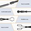 imageFEED GARDEN 32 Inch Fireplace Poker and 26 Inch Fireplace Tongs Set for Fire Pit Fireplace Tools Accessories Log Grabber Set for Camping Wood Stove Patio Campfire Picnic Indoor and Outdoor