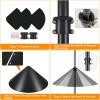 imageFEED GARDEN Adjustable Double Shepherds Hook for Outdoor with 5 Prong Base 76 Inch Heavy Duty Two Sided Bird Feeder Pole for Hanging Plant Baskets Solar Light Lanterns Wind Chimes 2 Pack92 Inch