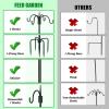 imageFEED GARDEN Adjustable Double Shepherds Hook for Outdoor with 5 Prong Base 76 Inch Heavy Duty Two Sided Bird Feeder Pole for Hanging Plant Baskets Solar Light Lanterns Wind Chimes 2 Pack76 Inch