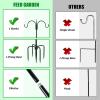 imageFEED GARDEN Adjustable Double Shepherds Hook for Outdoor with 5 Prong Base 76 Inch Heavy Duty Two Sided Bird Feeder Pole for Hanging Plant Baskets Solar Light Lanterns Wind Chimes 2 Pack76 Inch