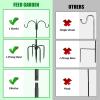 imageFEED GARDEN Adjustable Double Shepherds Hook for Outdoor with 5 Prong Base 76 Inch Heavy Duty Two Sided Bird Feeder Pole for Hanging Plant Baskets Solar Light Lanterns Wind Chimes 2 Pack76 Inch