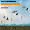 imageFEED GARDEN Adjustable Double Shepherds Hook for Outdoor with 5 Prong Base 76 Inch Heavy Duty Two Sided Bird Feeder Pole for Hanging Plant Baskets Solar Light Lanterns Wind Chimes 2 Pack76 Inch