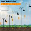 imageFEED GARDEN Adjustable Double Shepherds Hook for Outdoor with 5 Prong Base 76 Inch Heavy Duty Two Sided Bird Feeder Pole for Hanging Plant Baskets Solar Light Lanterns Wind Chimes 2 Pack108 Inch