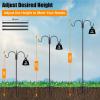 imageFEED GARDEN Adjustable Double Shepherds Hook for Outdoor with 5 Prong Base 76 Inch Heavy Duty Two Sided Bird Feeder Pole for Hanging Plant Baskets Solar Light Lanterns Wind Chimes 2 Pack76 Inch