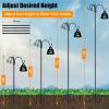 imageFEED GARDEN Adjustable Double Shepherds Hook for Outdoor with 5 Prong Base 76 Inch Heavy Duty Two Sided Bird Feeder Pole for Hanging Plant Baskets Solar Light Lanterns Wind Chimes 2 Pack92 Inch