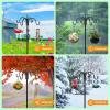 imageFEED GARDEN Adjustable Double Shepherds Hook for Outdoor with 5 Prong Base 76 Inch Heavy Duty Two Sided Bird Feeder Pole for Hanging Plant Baskets Solar Light Lanterns Wind Chimes 2 Pack76 Inch