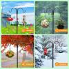 imageFEED GARDEN Adjustable Double Shepherds Hook for Outdoor with 5 Prong Base 76 Inch Heavy Duty Two Sided Bird Feeder Pole for Hanging Plant Baskets Solar Light Lanterns Wind Chimes 2 Pack76 Inch