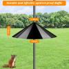 imageFEED GARDEN Adjustable Double Shepherds Hook for Outdoor with 5 Prong Base 76 Inch Heavy Duty Two Sided Bird Feeder Pole for Hanging Plant Baskets Solar Light Lanterns Wind Chimes 2 Pack92 Inch