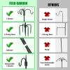 imageFEED GARDEN Adjustable Double Shepherds Hook for Outdoor with 5 Prong Base 76 Inch Heavy Duty Two Sided Bird Feeder Pole for Hanging Plant Baskets Solar Light Lanterns Wind Chimes 2 Pack76 Inch