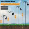 imageFEED GARDEN Adjustable Double Shepherds Hook for Outdoor with 5 Prong Base 76 Inch Heavy Duty Two Sided Bird Feeder Pole for Hanging Plant Baskets Solar Light Lanterns Wind Chimes 2 Pack92 Inch