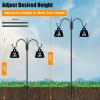 imageFEED GARDEN Adjustable Double Shepherds Hook for Outdoor with 5 Prong Base 76 Inch Heavy Duty Two Sided Bird Feeder Pole for Hanging Plant Baskets Solar Light Lanterns Wind Chimes 2 Pack63 Inch