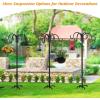 imageFEED GARDEN Adjustable Double Shepherds Hook for Outdoor with 5 Prong Base 76 Inch Heavy Duty Two Sided Bird Feeder Pole for Hanging Plant Baskets Solar Light Lanterns Wind Chimes 2 Pack76 Inch