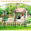 imageFEED GARDEN Adjustable Double Shepherds Hook for Outdoor with 5 Prong Base 76 Inch Heavy Duty Two Sided Bird Feeder Pole for Hanging Plant Baskets Solar Light Lanterns Wind Chimes 2 Pack76 Inch
