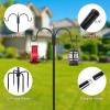 imageFEED GARDEN Adjustable Double Shepherds Hook for Outdoor with 5 Prong Base 76 Inch Heavy Duty Two Sided Bird Feeder Pole for Hanging Plant Baskets Solar Light Lanterns Wind Chimes 2 Pack76 Inch