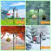 imageFEED GARDEN Adjustable Double Shepherds Hook for Outdoor with 5 Prong Base 76 Inch Heavy Duty Two Sided Bird Feeder Pole for Hanging Plant Baskets Solar Light Lanterns Wind Chimes 2 Pack76 Inch