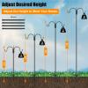 imageFEED GARDEN Adjustable Double Shepherds Hook for Outdoor with 5 Prong Base 76 Inch Heavy Duty Two Sided Bird Feeder Pole for Hanging Plant Baskets Solar Light Lanterns Wind Chimes 2 Pack92 Inch