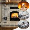 imageFEED GARDEN Fireplace Tools Set 4 Pieces 31 Inch Modern Indoor Outdoor Wrought Iron Fire Place Set Tools Black Fireplace Accessories Included Poker Shovel Brush Base