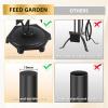 imageFEED GARDEN Fireplace Tools Set 5 Pieces Modern 32 Inch Outdoor Wrought Iron Fireplace Accessories Set with Log Holder Poker Tong Shovel Brush Base Black